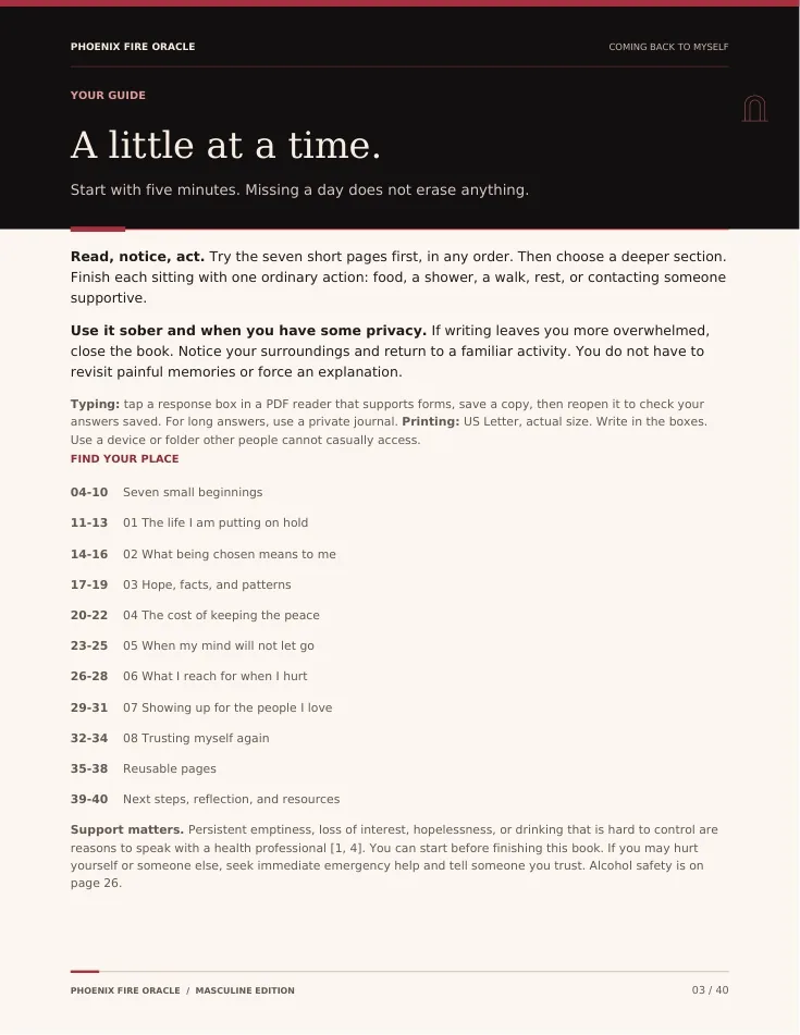 A little at a time: workbook instructions and contents